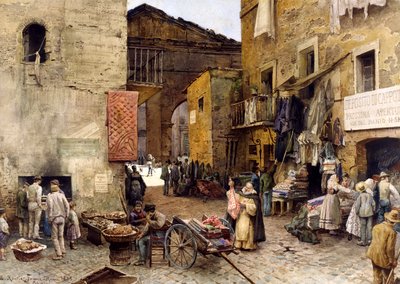 Porticus Octaviaeによる道路、1888年 作： Ettore Roesler Franz